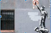 This work by Banksy is considered a non-traditional work and can be considered ___________ because