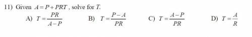 Given A = P + PRT, Solve for T