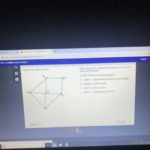 Analyze the diagram below.

Which statements regarding the diagram are correct?Check all that appl