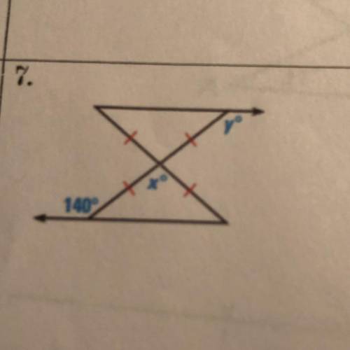 Find x and y of the triangles
