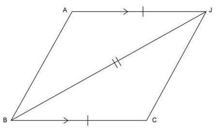 Can triangles ΔAJB and ΔCBJ be proven congruent by SAS? 
Please help will mark brainliest