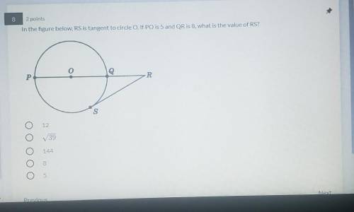 Circles multiple choicegeometry please help