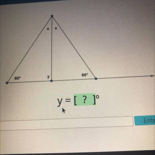 Angle sum theorem. y=? Degrees