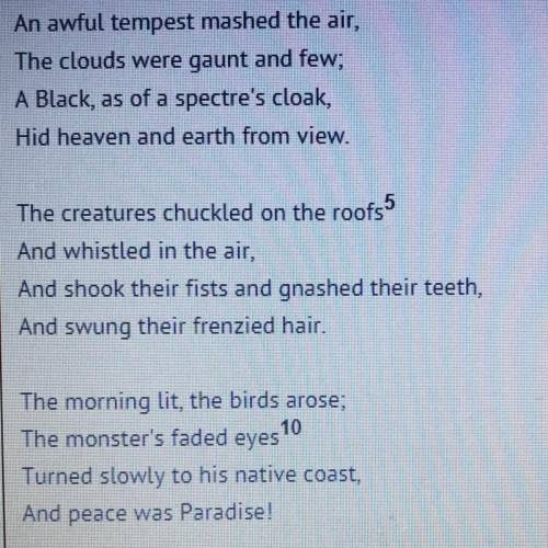 From the way the poem ends, what may be inferred about the speaker

of the poem?
A)The speaker fea