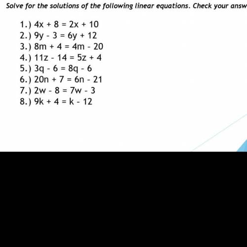 Can you help me from 1 to 8 and tell me how you get the answers for each one of them please