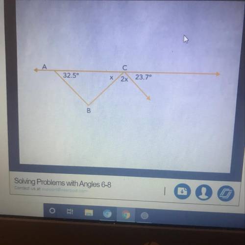 HELP ME PLZ

A figure is shown in the image. What is the measure, in
degrees of
А. 95.4
B. 52.1
C.