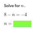 Solve for n.
below
.....................