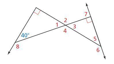 Find the measure of the numbered angle.
m∠1 =