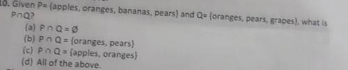 (a) B' = {2,3,9)

(b) B = {0, 1,4,5,6,7,8}(c) U = {0, 1, 2, 3, 4, 5, 6, 7, 8, 9}(O) All of the abo