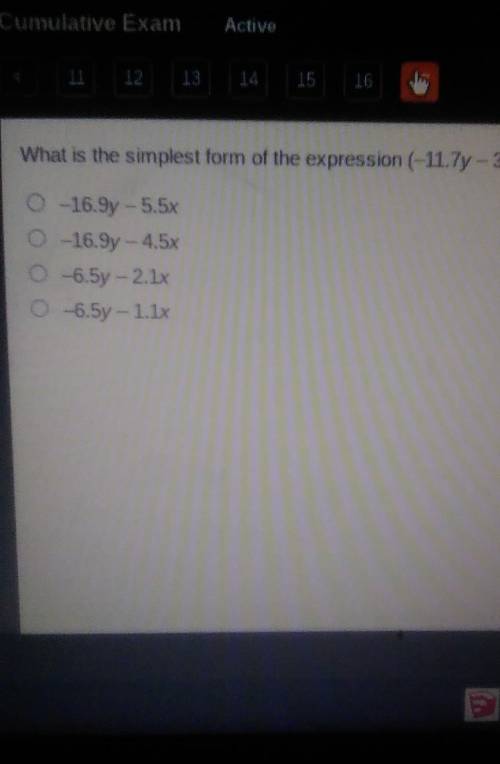 What is the simplest form of the expression -11.7 Y -3.3 X + 1.28 + 5.2 y + x