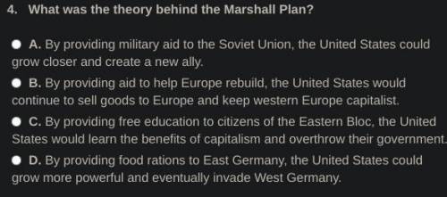 What was the theory behind the Marshall Plan?