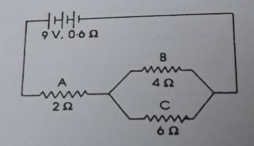 Write the help of given diagram calculate the current through each resistor..