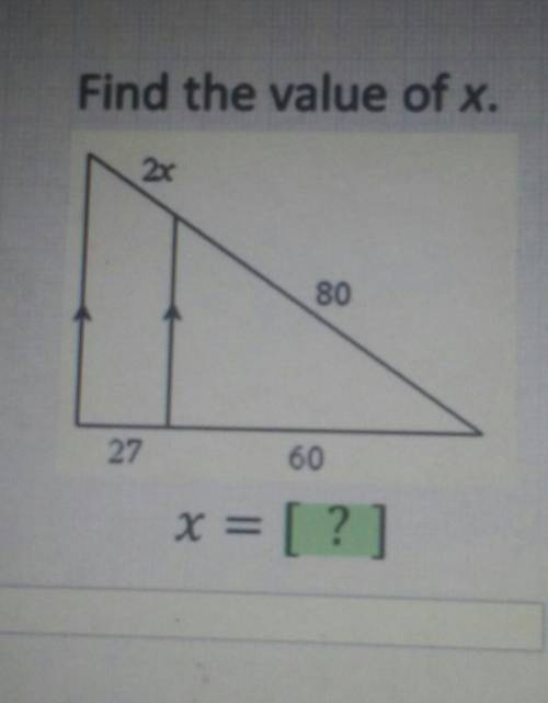 Find the value of x. x =?