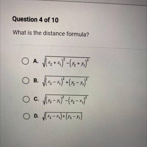 What is the distance formula?