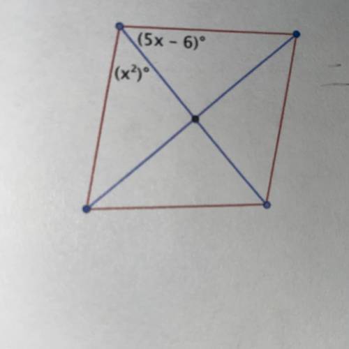 (this is a rhombus btw) for what value of x is the figure the given special parallelogram? HELP PLS