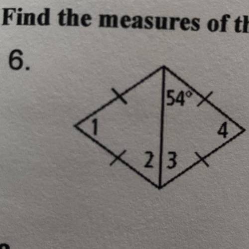 find the measures of the numbered angles in the rhombus, will give brainliest ! pls show how you so