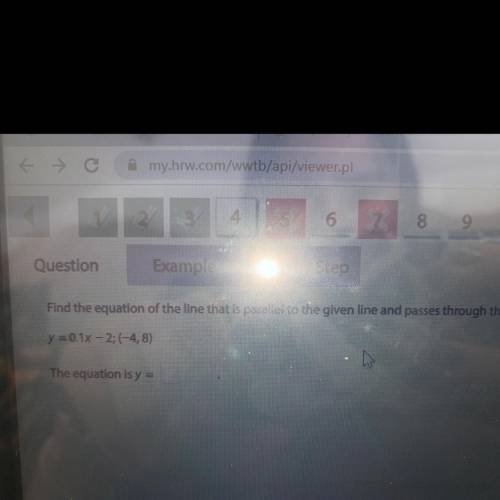 Find the equation of the line that is parallel to the given line and passes through the given point