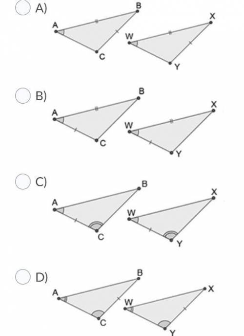 ONLY ANSWER IF YOU'RE 100% SURE PLEASE

Which of the following pairs of triangles can be proven co