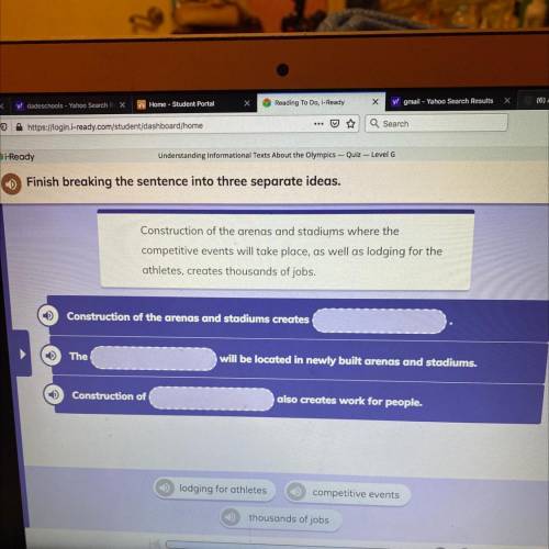 Iready level G understanding texts about the olympics

construction of the arenas and stadiums whe