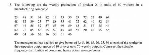 Construct frequency distribution of bonus