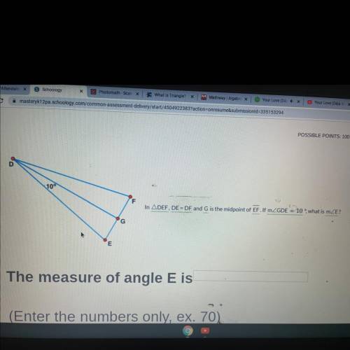 What is the measure of E