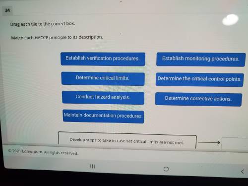 Match HACCP principle