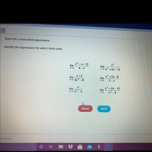 Identify the expressions for which limits exist.