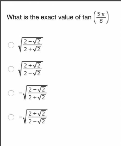 What is the exact value of tan ( 5 pi/8 )