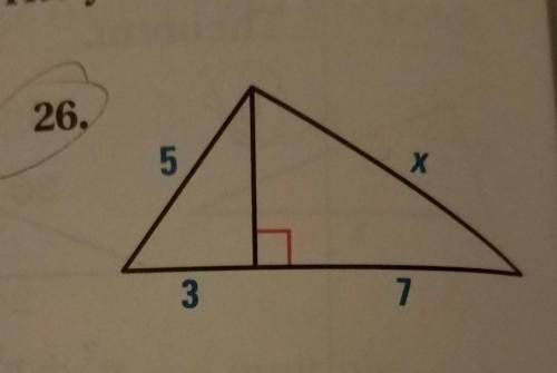 Find the unknown side length x.
