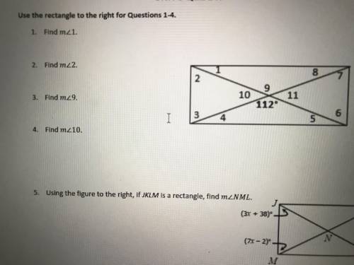Use the Rectangle to the right for Questions 1-4