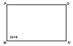 Quadrilateral MNOP below is a rectangle, and ∠M = 3x + 6. What is the value of x?

Select the best