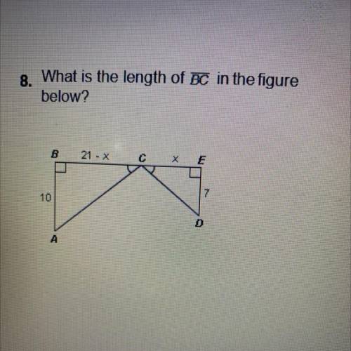 What is the length of BC in the figure
below?
