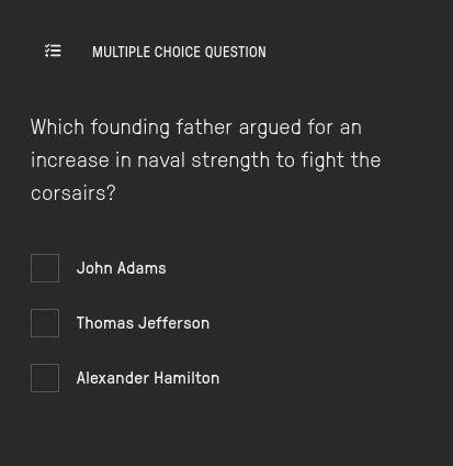 Which founding father argued for an increase in naval strength to fight the corsairs?