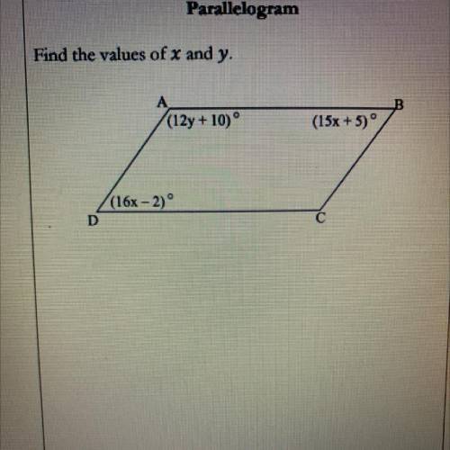 I need help finding the value of y