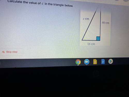 Calculate the value of C in the triangle below