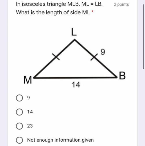 What is the Length of side ML ?