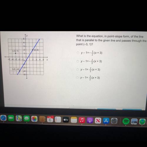 >

5
What is the equation, in point-slope form, of the line
that is parallel to the given line