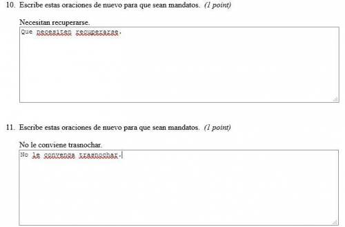 PLEASE CHECK MY SPANISH ANSWERS