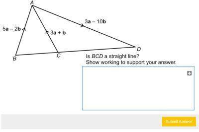 Is bcd a straight line? show working to support your answer.