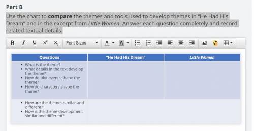 Use the chart to compare the themes and tools used to develop themes in “He Had His Dream” and in t