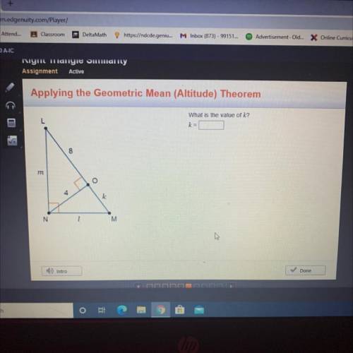 What is the value of k?
k =