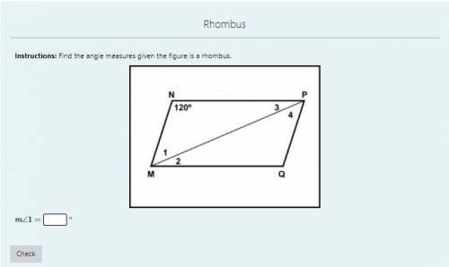 Instructions: Find the angle measures given the figure is a rhombus.
Please Help!