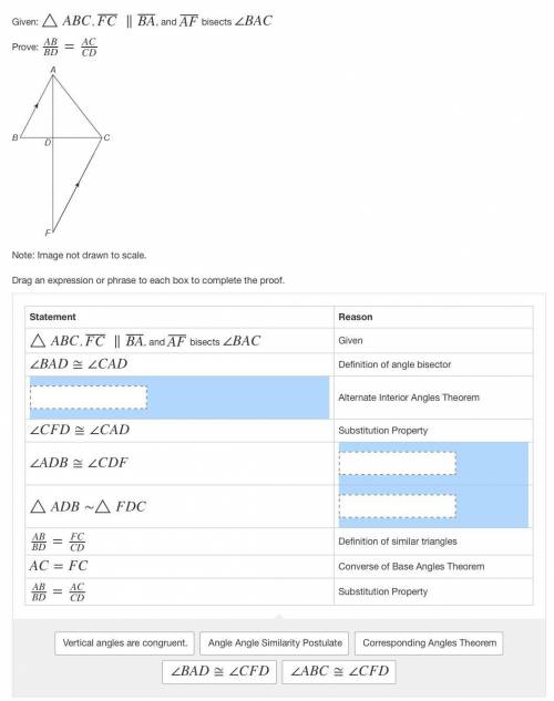 1.

Given: △ACE,BD⎯⎯⎯⎯⎯∥AE⎯⎯⎯⎯⎯
Prove: BACB=DECD
A triangle with vertices labeled as A, C, and E