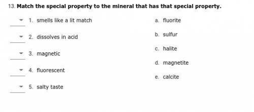 Match the special property to the mineral that has that special property.