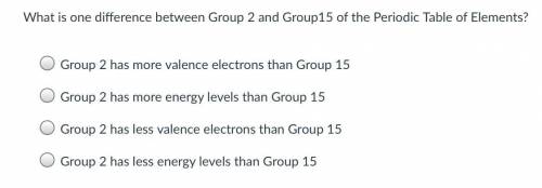 What is one difference between Group 2 and Group 15 of the Periodic Table of Elements?
