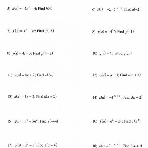 Answer questions 6,7,8,9
Show work for each