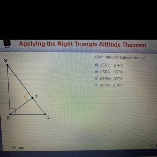 Which similarity statement is true?

ASRQ - ATRS
ASRQ - ARTQ
ASRQ - ARTS
ASRQ-AQRT