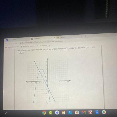 What ordered pairs are the solutions of the system of equations shown in the graph

below?
10
8
-1