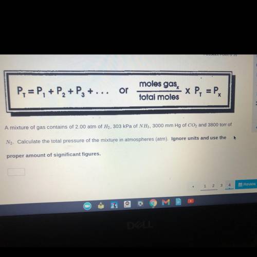 will give brainliest!! please help ! .. Calculate the total pressure of the mixture in atmospheres