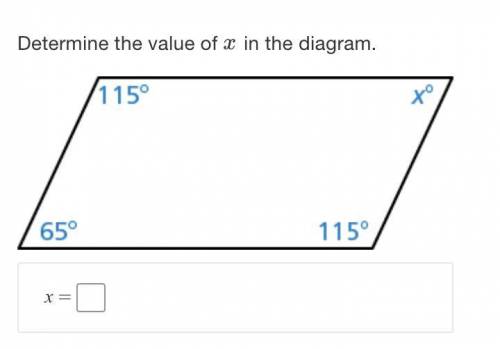 Determine the value of x in the diagram.